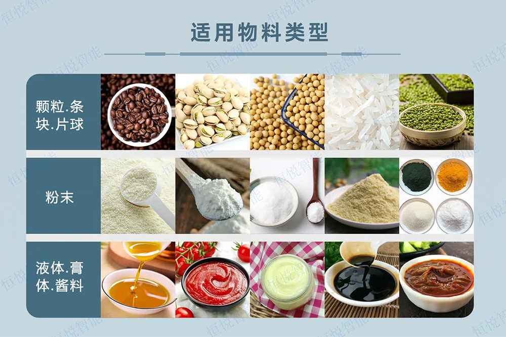 全自动给袋式向日葵视频色版下载适用物料类型